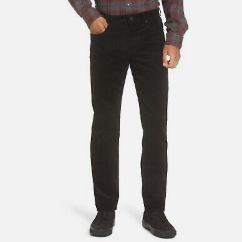 Vince Corduroy Pants Mens Size 33 Black Stretch Minimalist Cords Belt Loops Pant